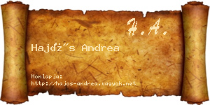 Hajós Andrea névjegykártya